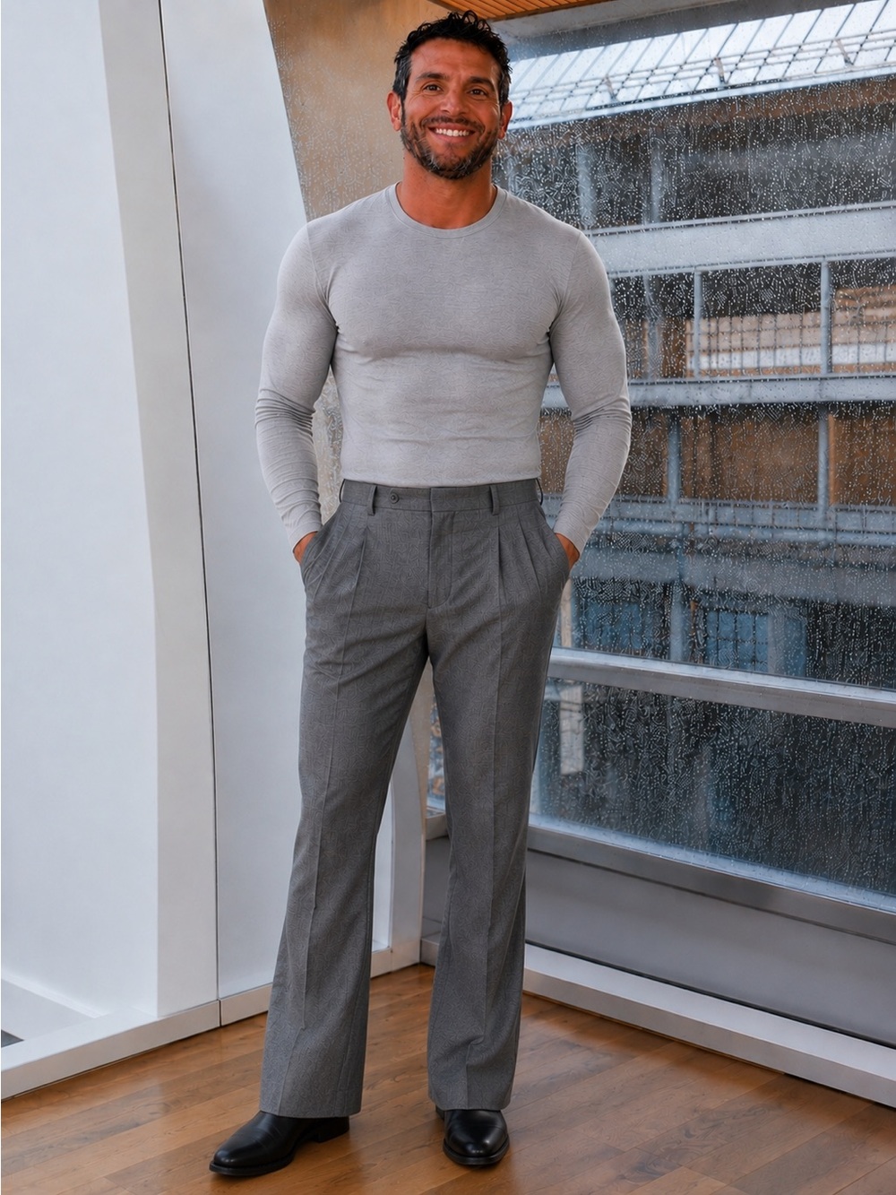 Ralph Lauren Gray Pleated Dress Pants for Men